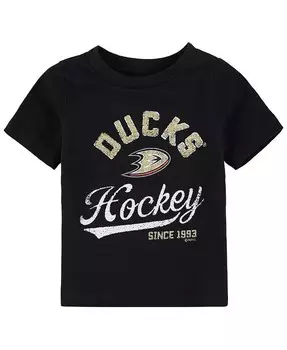 Черная футболка Anaheim Ducks Take The Lead для мальчиков и девочек для младенцев Outerstuff, черный