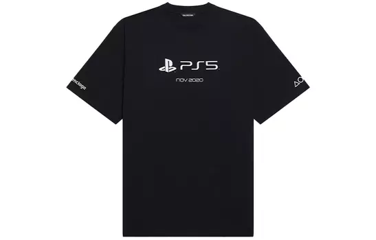 Футболка Balenciaga x PlayStation Boxy, черный