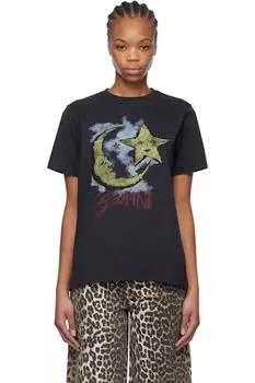 Черная футболка Basic Jersey Moonlight Relaxed GANNI