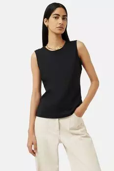 Черная футболка без рукавов с мотивом супима Jigsaw, черный