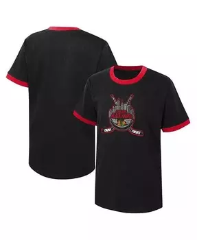 Черная футболка Big Boys Chicago Distressed Blackhawks Ice City Outerstuff, черный