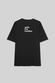 Черная футболка Битлз PULL&amp;BEAR