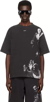 Черная футболка Blurred Mary Skate Off-White