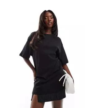 Черная футболка-бойфренд премиум-класса River Island