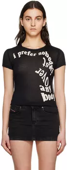 Черная футболка Diesel Black T-Uncutie-Raw
