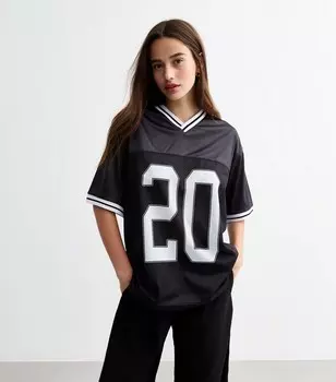 Черная футболка для американского футбола Airtex New Look, черный