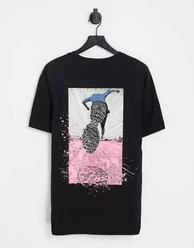 Черная футболка для бега с принтом на спине adidas Originals Adventure