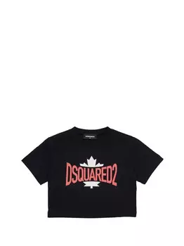 Черная футболка для девочек Dsquared