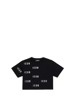 Черная футболка для девочек Dsquared