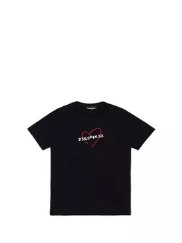 Черная футболка для девочек Dsquared
