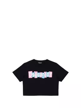 Черная футболка для девочек Dsquared