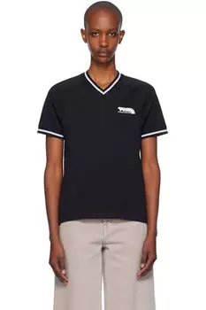 Черная футболка Flash Fox с регланами Maison Kitsun