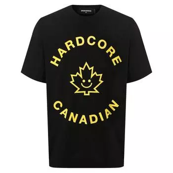 Черная футболка Hardcore Canadian Maple Leaf Dsquared2, черный