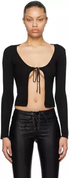 Черная футболка Helena с длинным рукавом Miaou