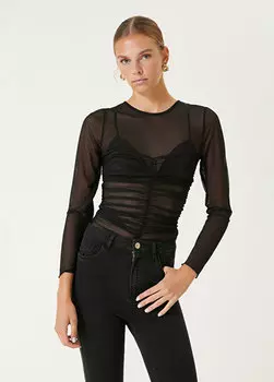 Черная футболка из фатина Network