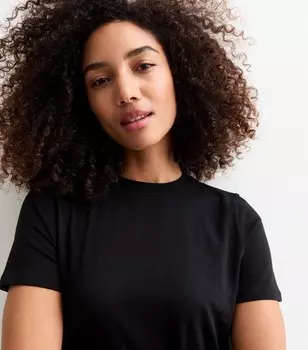 Черная футболка из хлопкового джерси New Look, черный