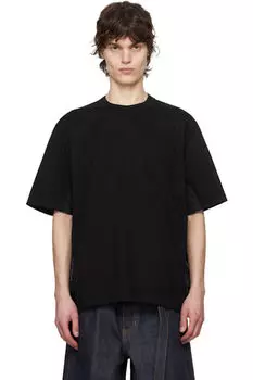 Черная футболка из хлопкового джерси sacai