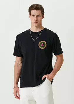 Черная футболка из органического хлопка sun Obey