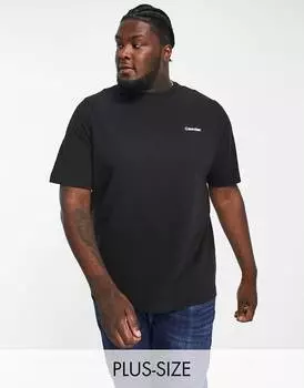 Черная футболка из смесового хлопка с логотипом Calvin Klein Big &amp; Tall