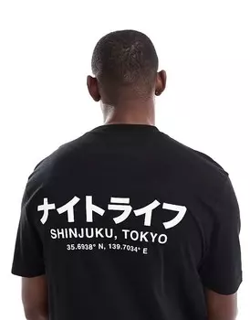 Черная футболка классического кроя River Island Shinjuku