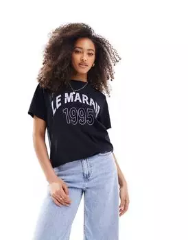 Черная футболка классического кроя с изображением Марэ ASOS