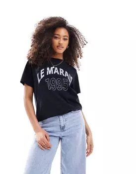 Черная футболка классического кроя с изображением Марэ ASOS DESIGN