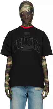 Черная футболка колледжа VTMNTS