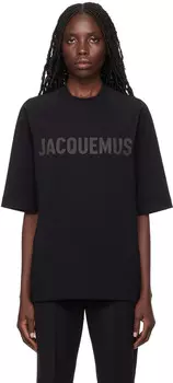 Черная футболка Les Classiques 'Le t-shirt Typo' Jacquemus, цвет Black