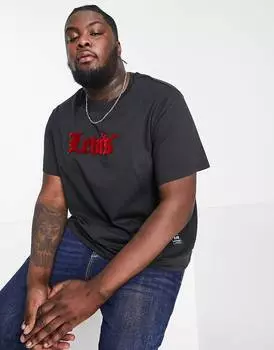 Черная футболка Levi's Big &amp; Tall с готическим логотипом