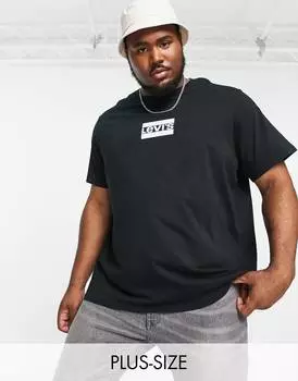 Черная футболка Levi's Big &amp; Tall с небольшим спортивным логотипом на груди
