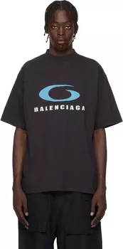 Черная футболка Loop Sports Icon средней посадки Balenciaga