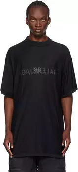 Черная футболка наизнанку Balenciaga