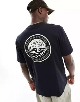 Черная футболка Napapijri Kotcho с графическим принтом на спине