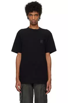 Черная футболка, окрашенная в готовом виде Stone Island