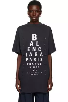 Черная футболка Optical Oversize Balenciaga