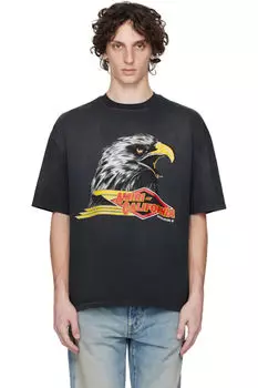 Черная футболка оверсайз «Amiri Eagle»