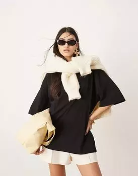 Черная футболка оверсайз премиум-класса ASOS