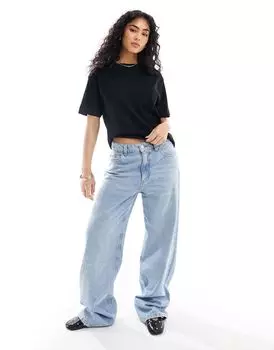 Черная футболка оверсайз Pull&Bear