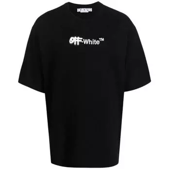Черная футболка оверсайз с логотипом Helvetica в виде спрея Off-White, черный