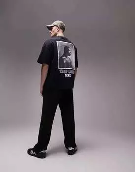 Черная футболка оверсайз Topman Extreme с принтом A$APFerg спереди и сзади