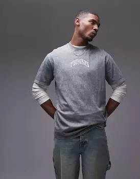 Черная футболка оверсайз Topman с надписью Promises