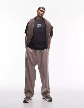 Черная футболка оверсайз Topman с вышивкой Nolita спереди и сзади