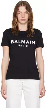 Черная футболка «Париж» Balmain