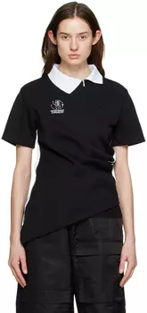 Черная футболка-поло для гольфа с перекрученным краем SPENCER BADU