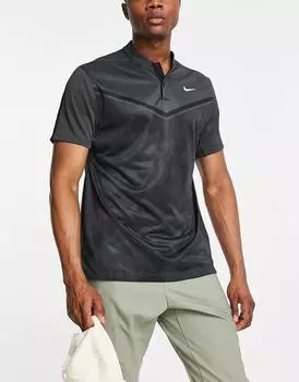 Черная футболка-поло с принтом Nike Golf Tiger Woods Blade Dri-FIT ADV