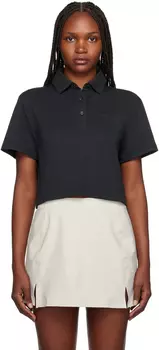 Черная футболка-поло с птичкой Outdoor Voices