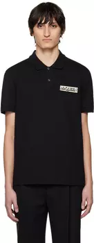 Черная футболка-поло с вышивкой Alexander McQueen