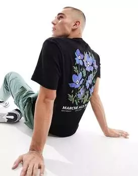 Черная футболка River Island Marche aux Fleurs