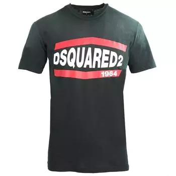 Черная футболка с эффектом потертости 1964 года Dsquared2, черный
