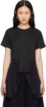 Черная футболка с баской Comme des Garons